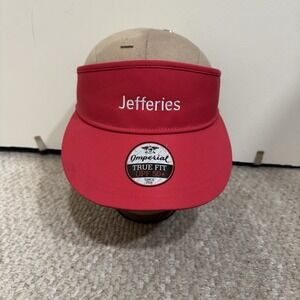 Jefferies & Co. Financial Group Imperial Red Pink Golf Visor Hat Cap - New